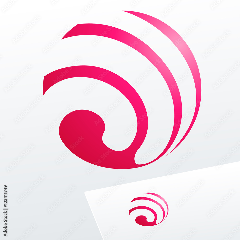 Abstract sign in sphere shape. Logo for Media, Fashion, Cosmetic, Beauty activity Abstract sign in sphere shape. Logo for Media, Fashion, Cosmetic, Beauty activity