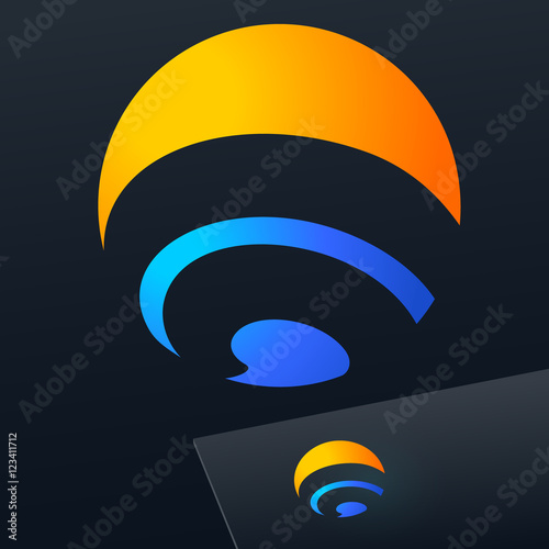 Abstract vector sign. Logotype for Business, Media, Tourism