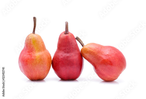 red pear isolated on white background