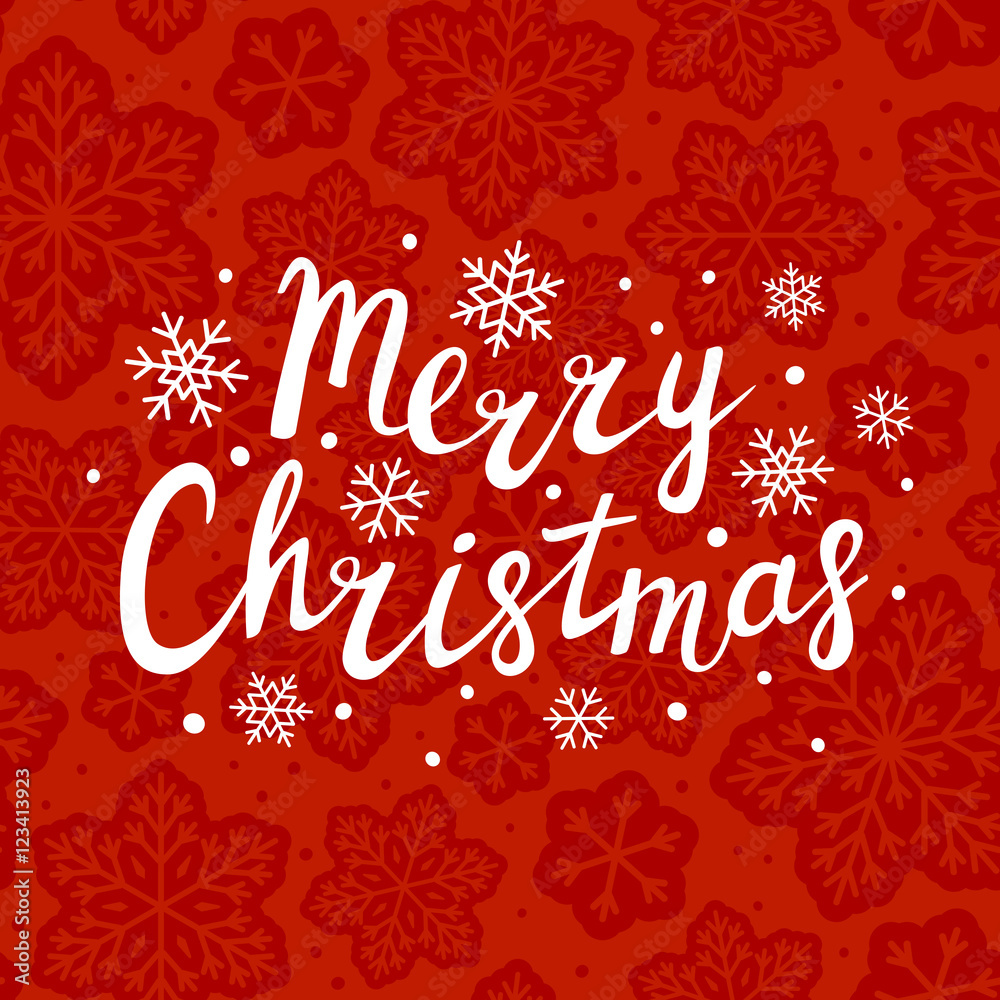 Greeting card with Christmas lettering