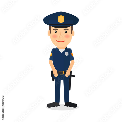 People occupation character. Policeman cartoon vector illustration