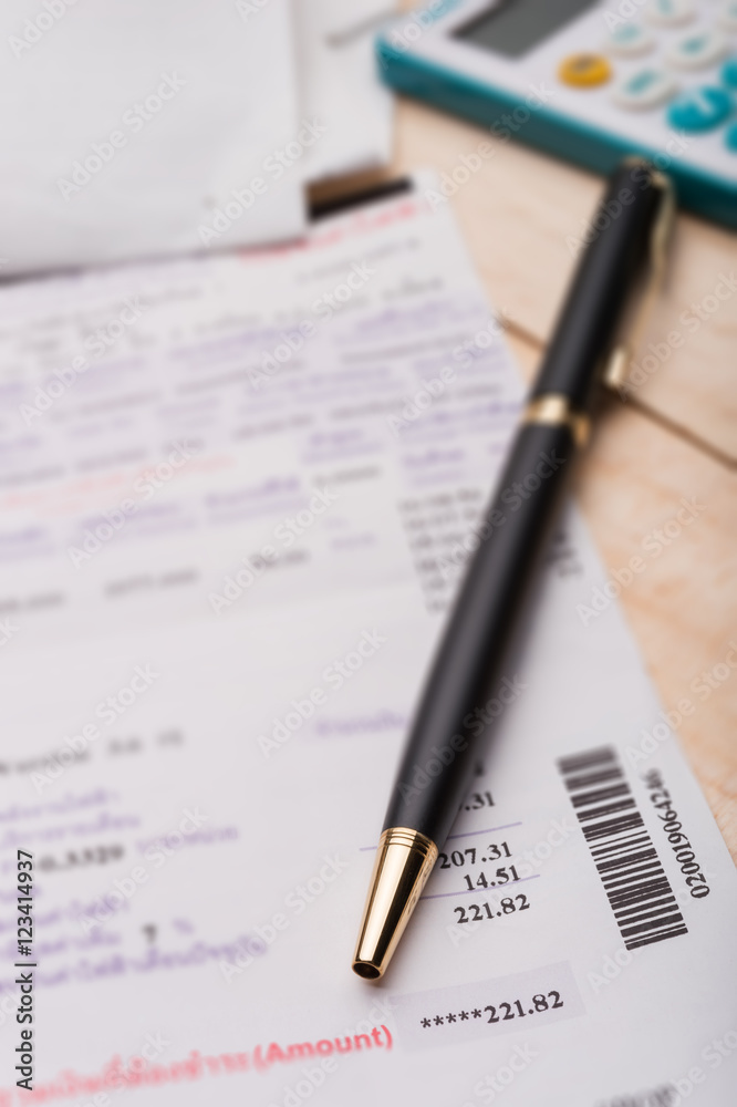 Pen on bill