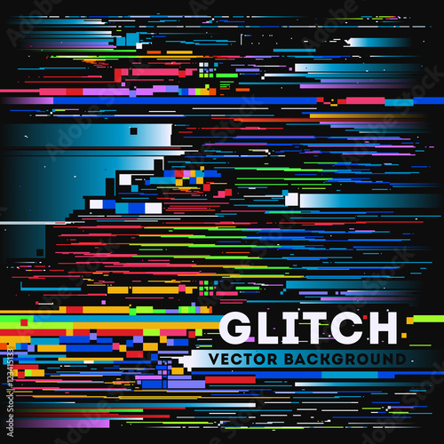 Vector tv glitch digital background