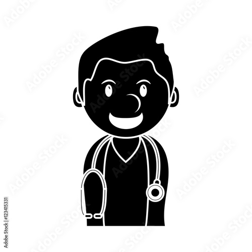 Doctor cartoon icon. Medical and health care theme. Isolated design. Vector illustration