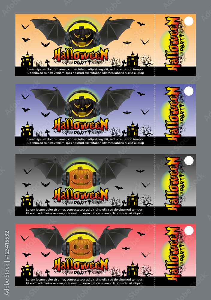 Fototapeta Halloween party ticket design concept