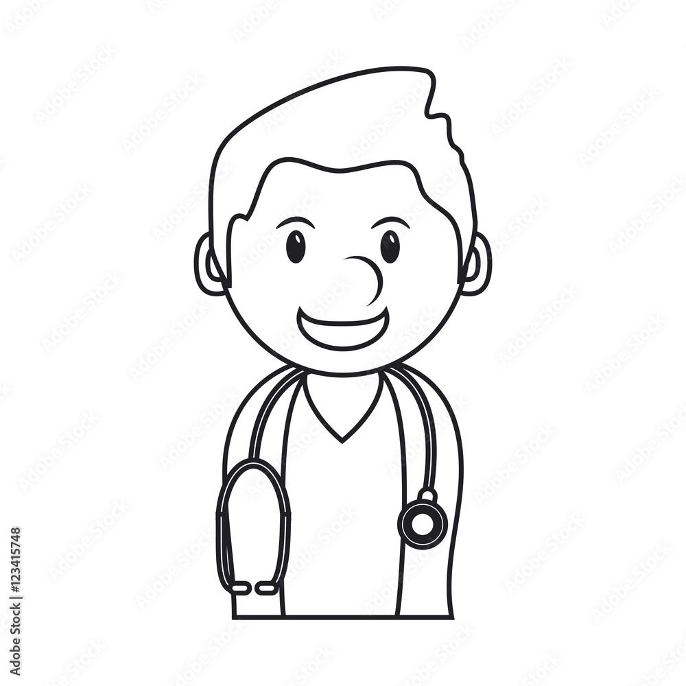 Doctor cartoon icon. Medical and health care theme. Isolated design. Vector illustration