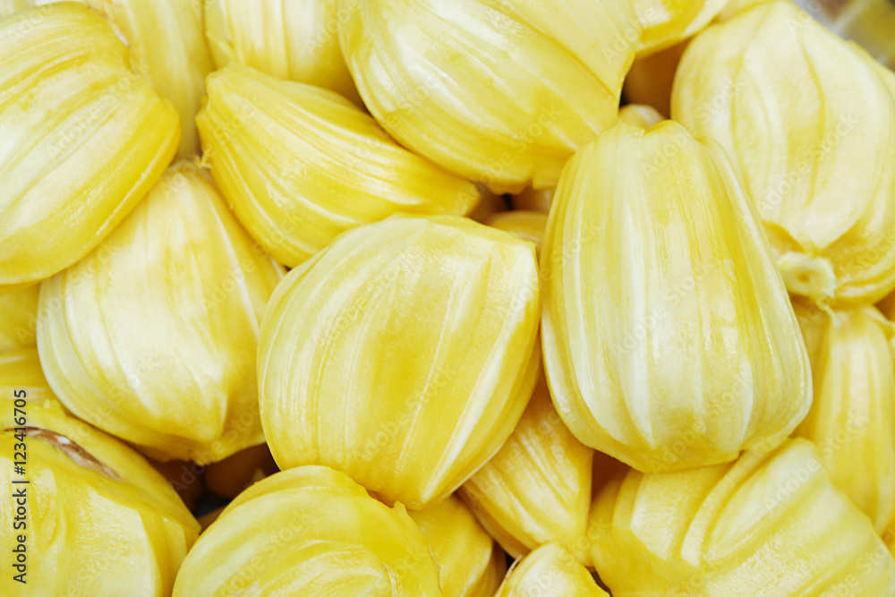tropical, exotic, delicious, yellow jackfruit close up shot tropical, exotic, delicious, yellow jackfruit close up shot