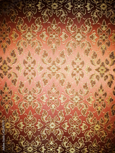 Quadrate floral pattern for design vignette vintage fabrics.