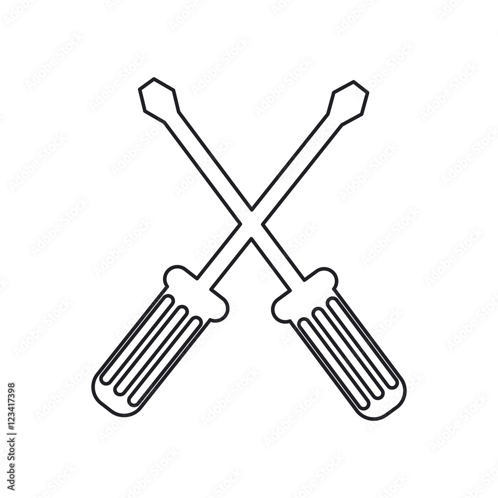 Screwdriver icon. Tool instrument and repair theme. Isolated design. Vector illustration