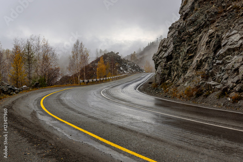 road mountains autumn fog curve © Iri_sha