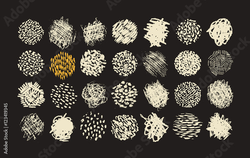 Obraz na plátne Pen and Pencil scribble brush pack, various textures for illustration shading
