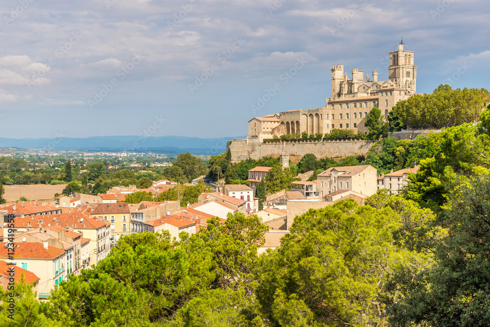 View at the Cathedrale of Saint Nazaire in Beziers - France