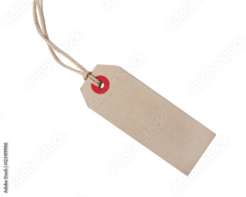 Empty shopping tag template with clipping path