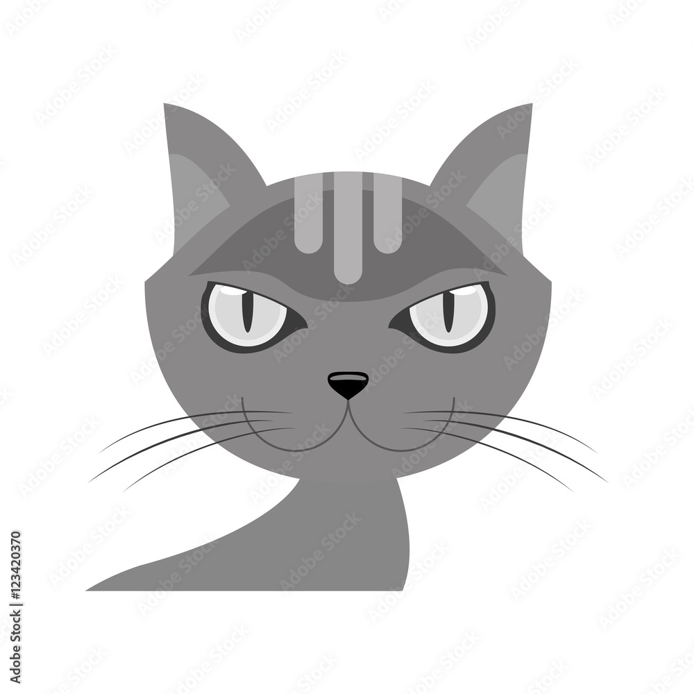 Cat cartoon icon. Pet animal domestic and care theme. Isolated design. Vector illustration