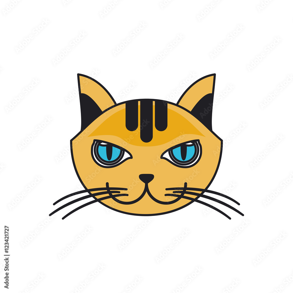 Cat cartoon icon. Pet animal domestic and care theme. Isolated design. Vector illustration