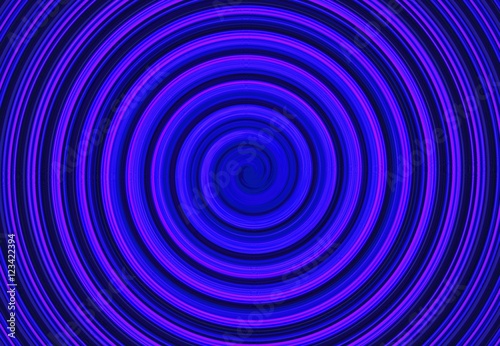 Blue abstract spiral motion circle horizontal curve pattern