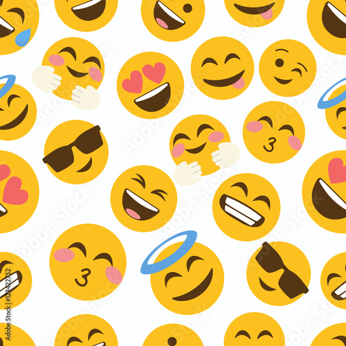 emoji seamless pattern on a white background. illustration