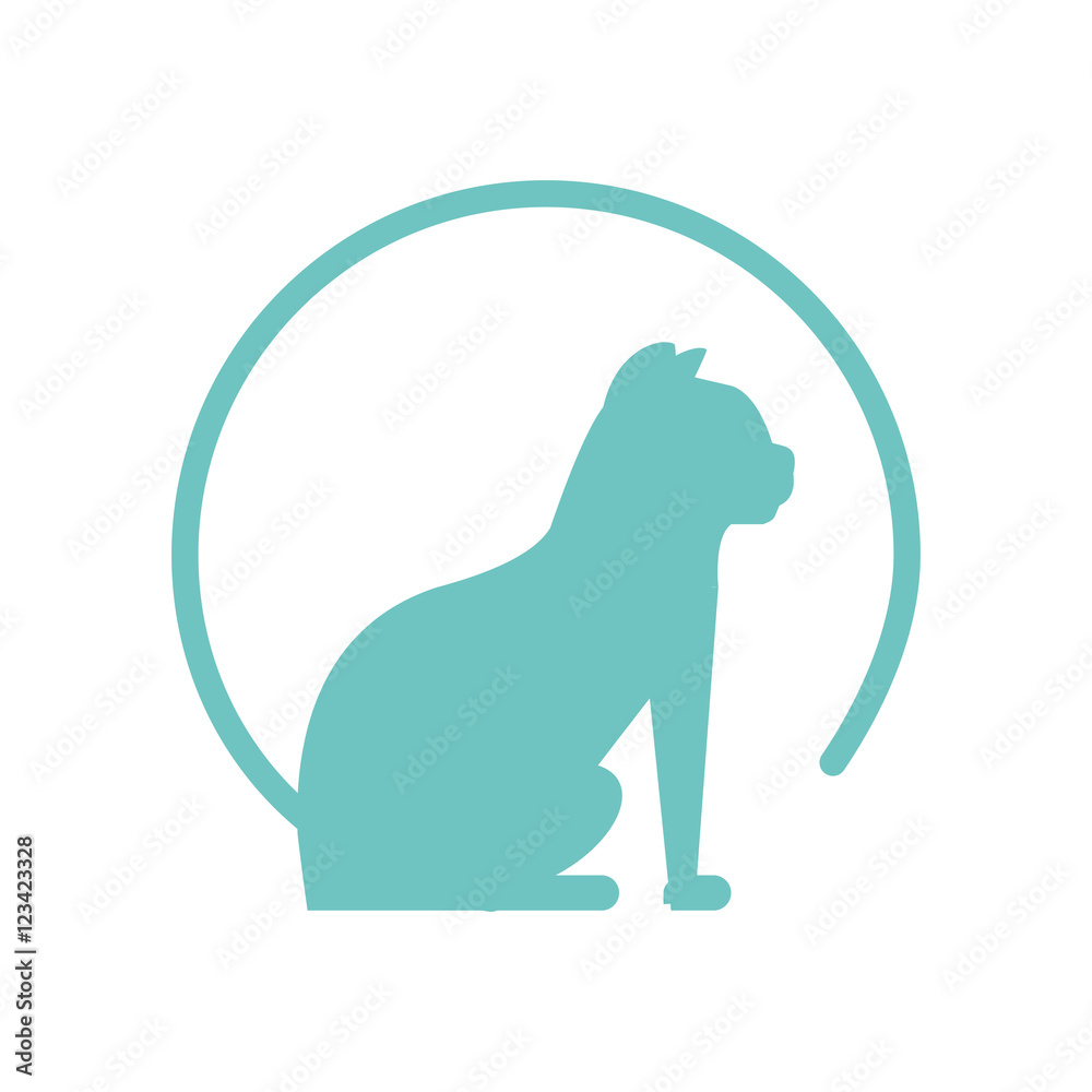 Cat silhouette icon. Pet animal domestic and care theme. Isolated design. Vector illustration Cat silhouette icon. Pet animal domestic and care theme. Isolated design. Vector illustration