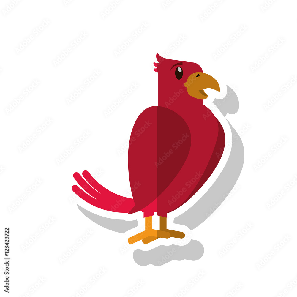 Bird icon. Pet animal domestic and care theme. Isolated design. Vector illustration