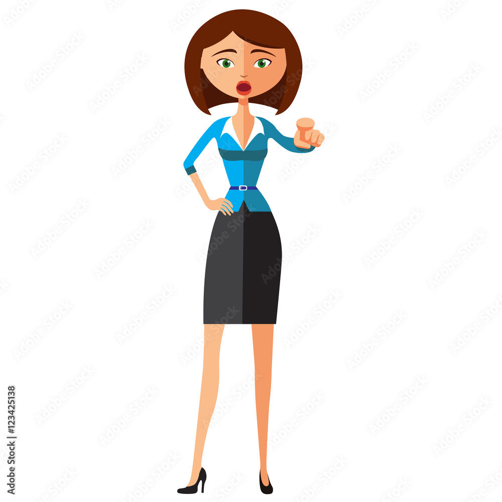 Businesswoman motivation flat cartoon vector illustration Businesswoman motivation flat cartoon vector illustration