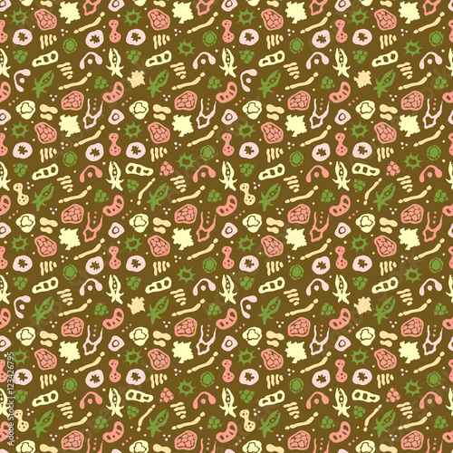 Bacteria seamless pattern