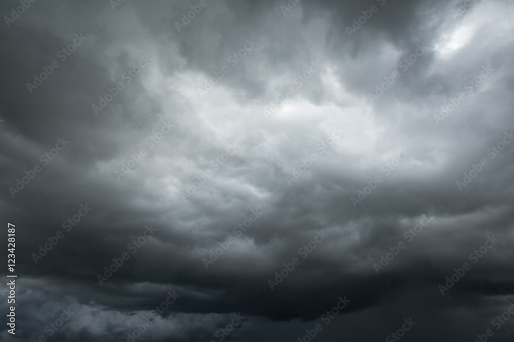 Dramatic black clouds with thunder storm and rainy Dramatic black clouds with thunder storm and rainy