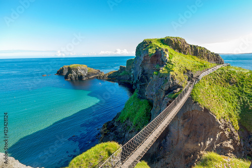 Fototapet in Northern Ireland rope bridge, island, rocks, sea
