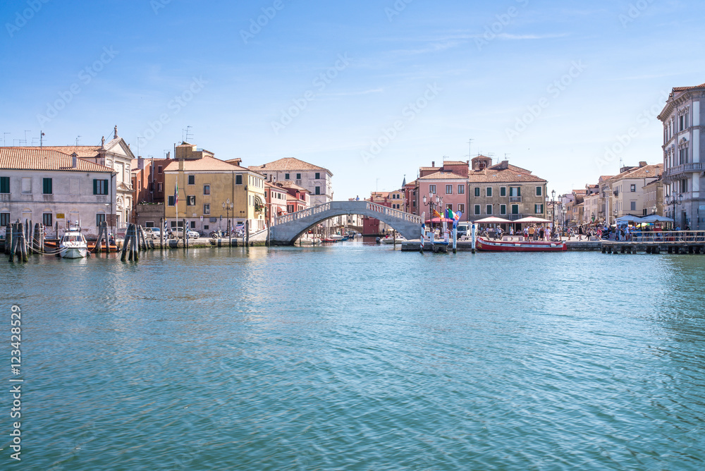 Rivers and bridges city of Chioggia, Italy