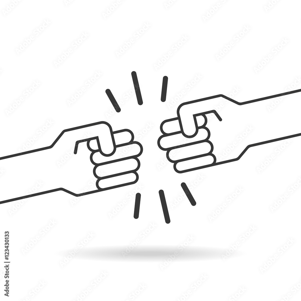 Obraz premium Fighting gesture with two fists