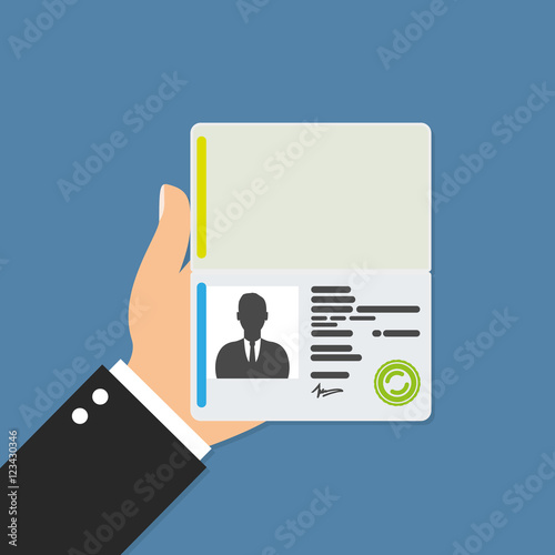 Stamp passport visa. Vector icon