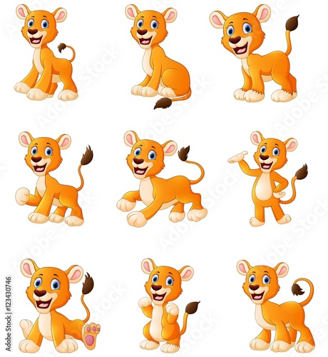 Lion cartoon set collection