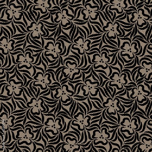 Black lace seamless pattern.