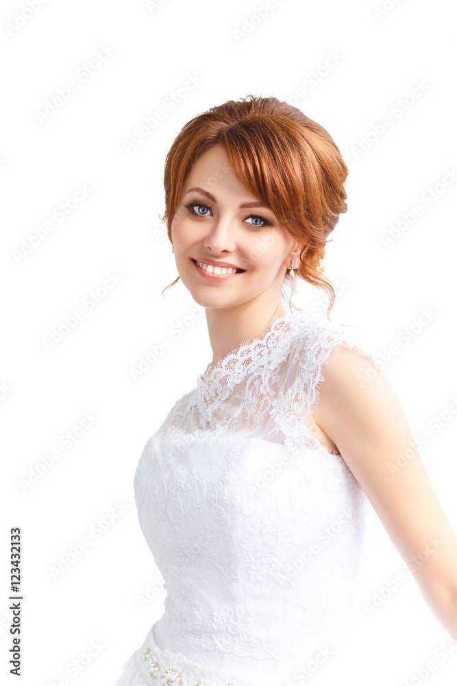 Beautiful young bride with wedding makeup Beautiful young bride with wedding makeup