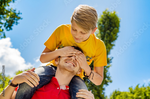 man is spending time with his nephew