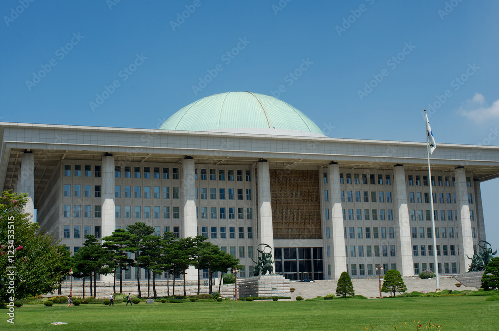 Fototapeta premium Zgromadzenie rządowe w Seulu w Korei Południowej