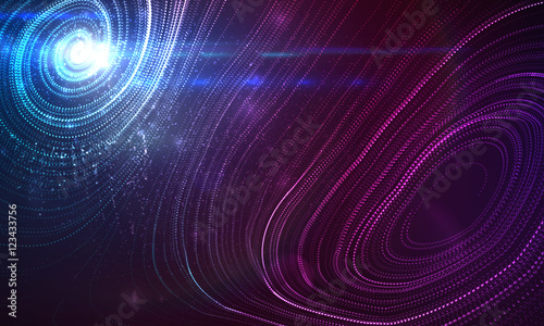 3D illuminated neon digital wave