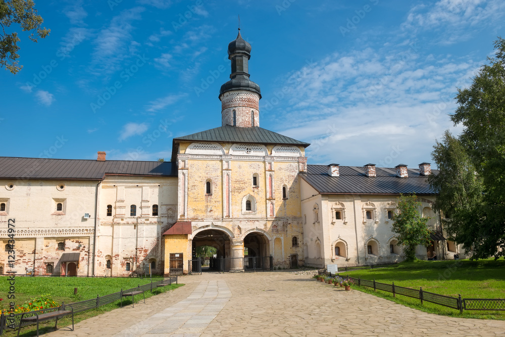 Holy Gates with the Church of St. John of the Ladder. Cyril-Belo