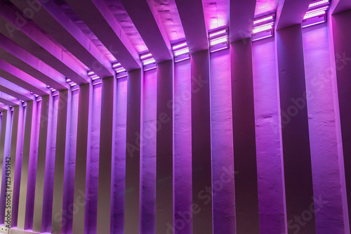 Tunnel with colored led lighting
