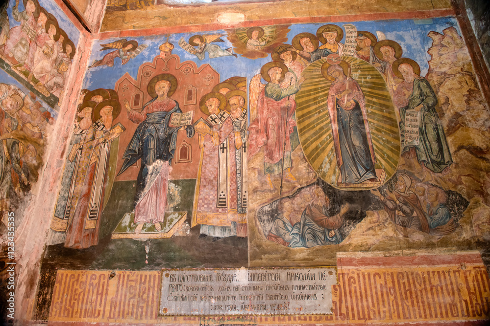  Cyril-Belozersky Monastery. Frescoes on the walls of the Assumption Cathedral