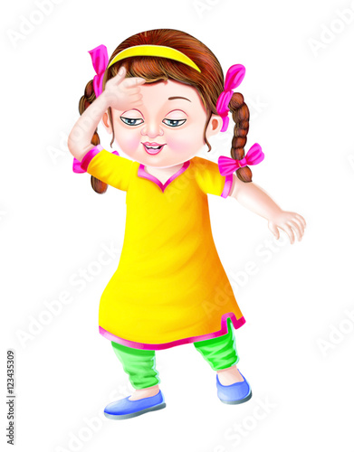 A cute girl with braids