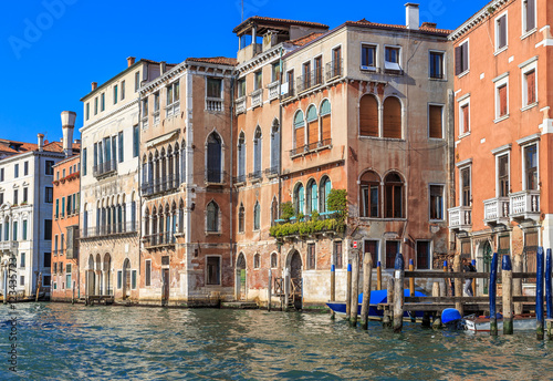 Facades Venice, view of the palaces in the Grand Canal with water © vredaktor