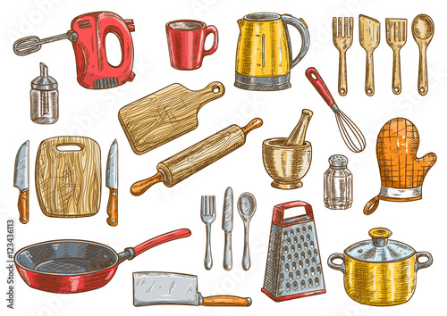 Kitchenware, utensil and appliances elements