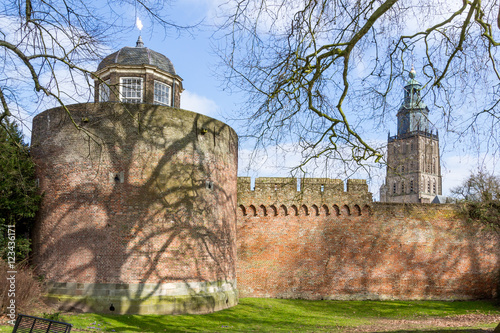 Medieval rampart with tower photo