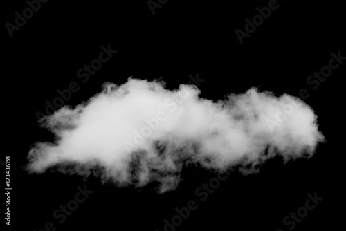 Single white cloud isolated over black background