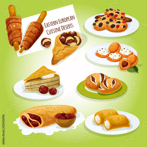 Eastern european cuisine desserts icon