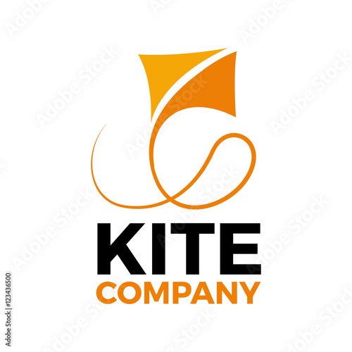 Vector sign kite flying in abstract shape