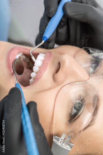 Girl s teeth checking
