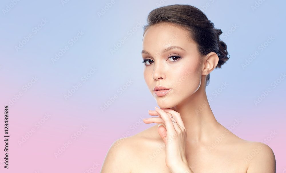 face of beautiful asian woman with golden ring face of beautiful asian woman with golden ring
