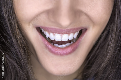 Macro photo of girl s teeth