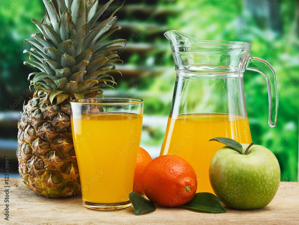 various fruits and juice various fruits and juice